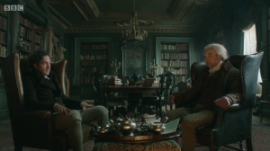 Jonathan Strange and Mr. Norrell having very civil breakup tea together.